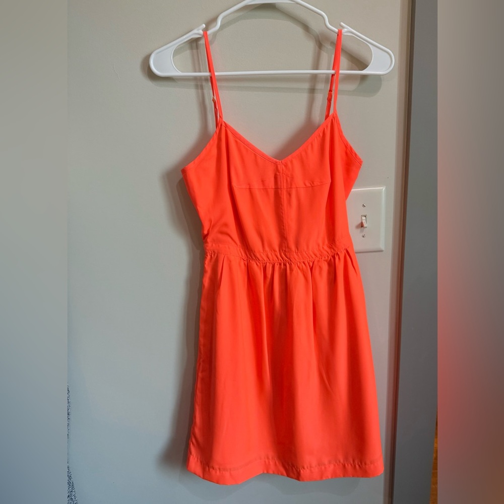 Vibrant Orange Spaghetti Strap Dress